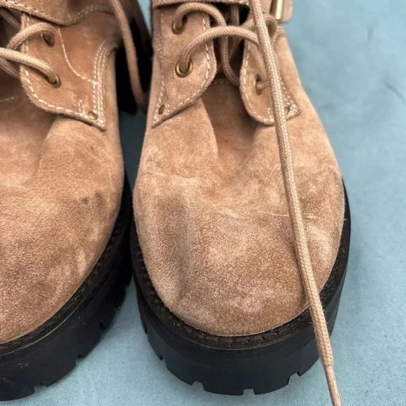 NWOT All Saints Paulina Suede Buckle Boots Desert Sand Sz US 8 /EU 38 MSRP $389 - Picture 11 of 12